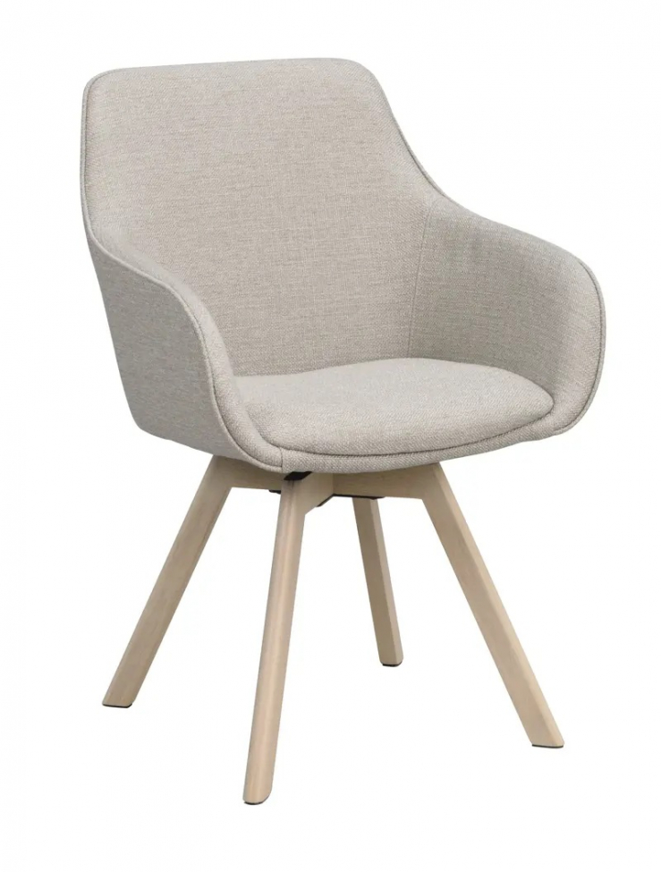 Käsinojatuoli 'Alison' - Beige/valkopigmentoidut