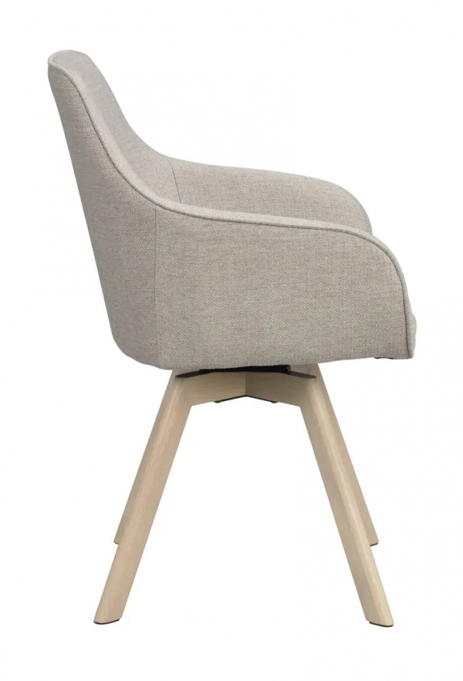 Käsinojatuoli 'Alison' - Beige/valkopigmentoidut