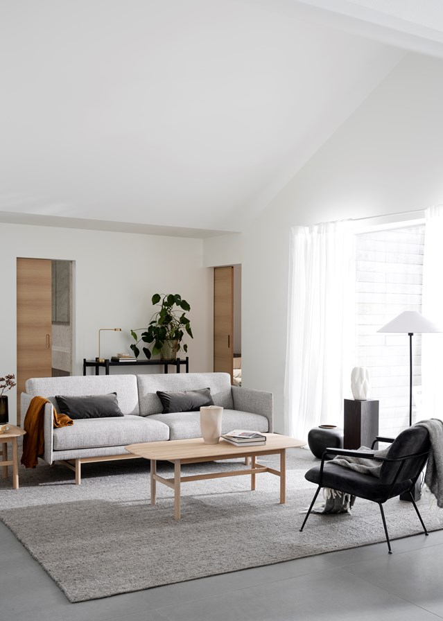 Soffa 'Hammond' 2-sits - Harmaa/Luonnonväri