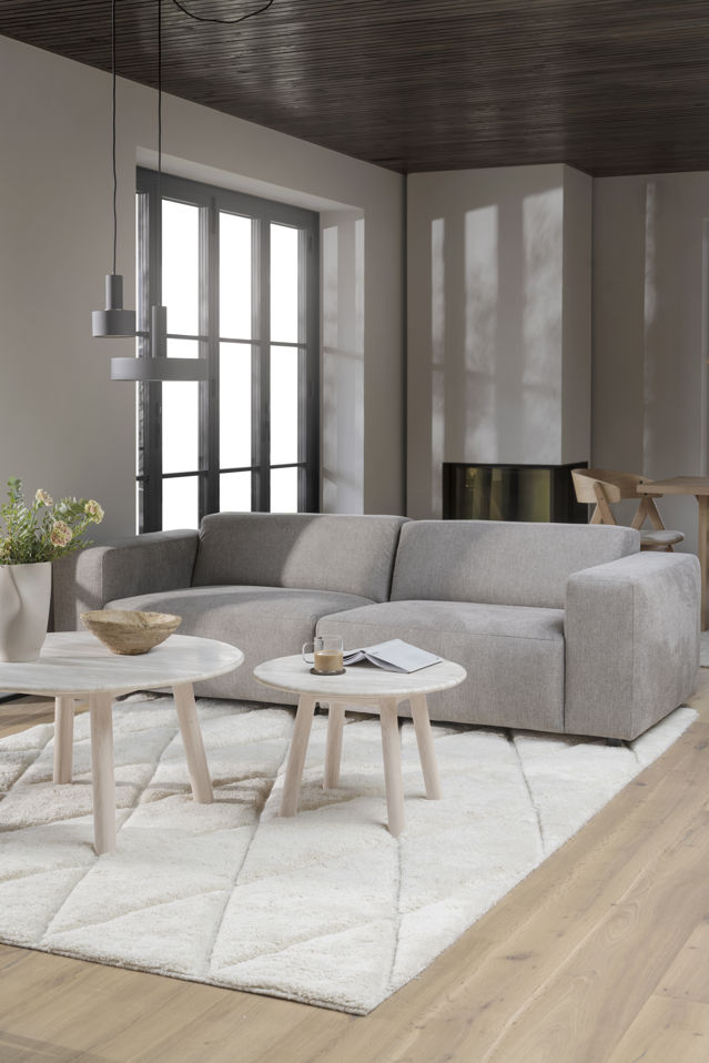 Soittopöytä 'Taransay' Pyöreä 90cm - Beige/Valkoinen pigmentoitu
