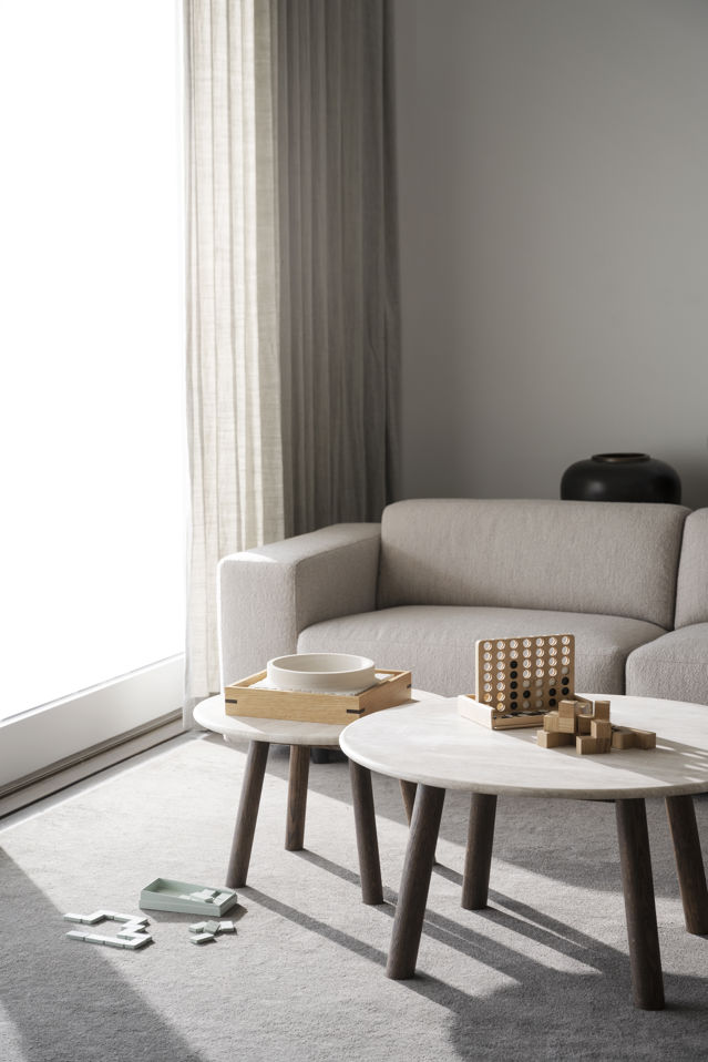 Soittopöytä 'Taransay' Pyöreä 90cm - Beige/Ruskea