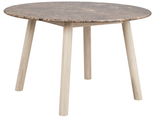 Ruokapöytä 'Taransay' Pyöreä 125cm - Ruskea/Valkoinen pigmentoitu