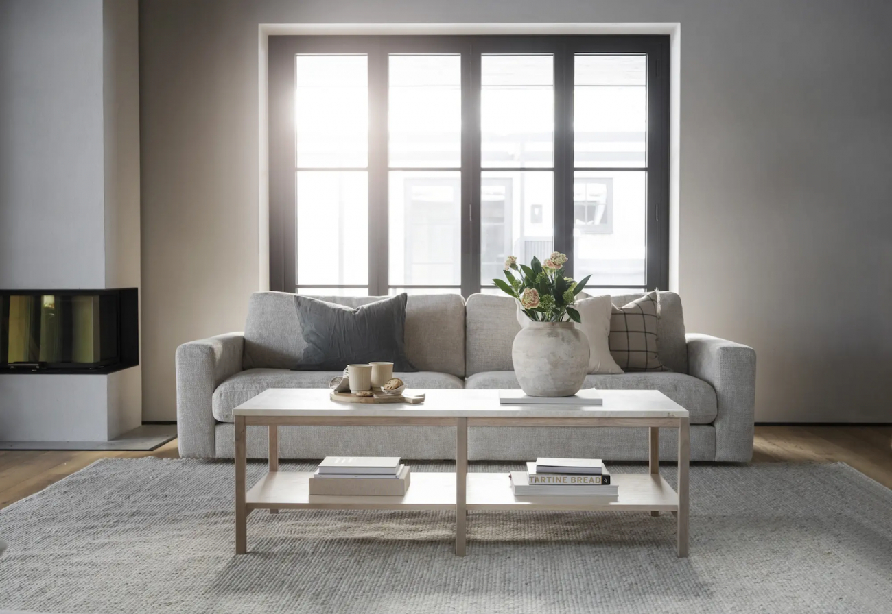 3-istuttava sohva 'Duncan' - Vaaleanharmaa