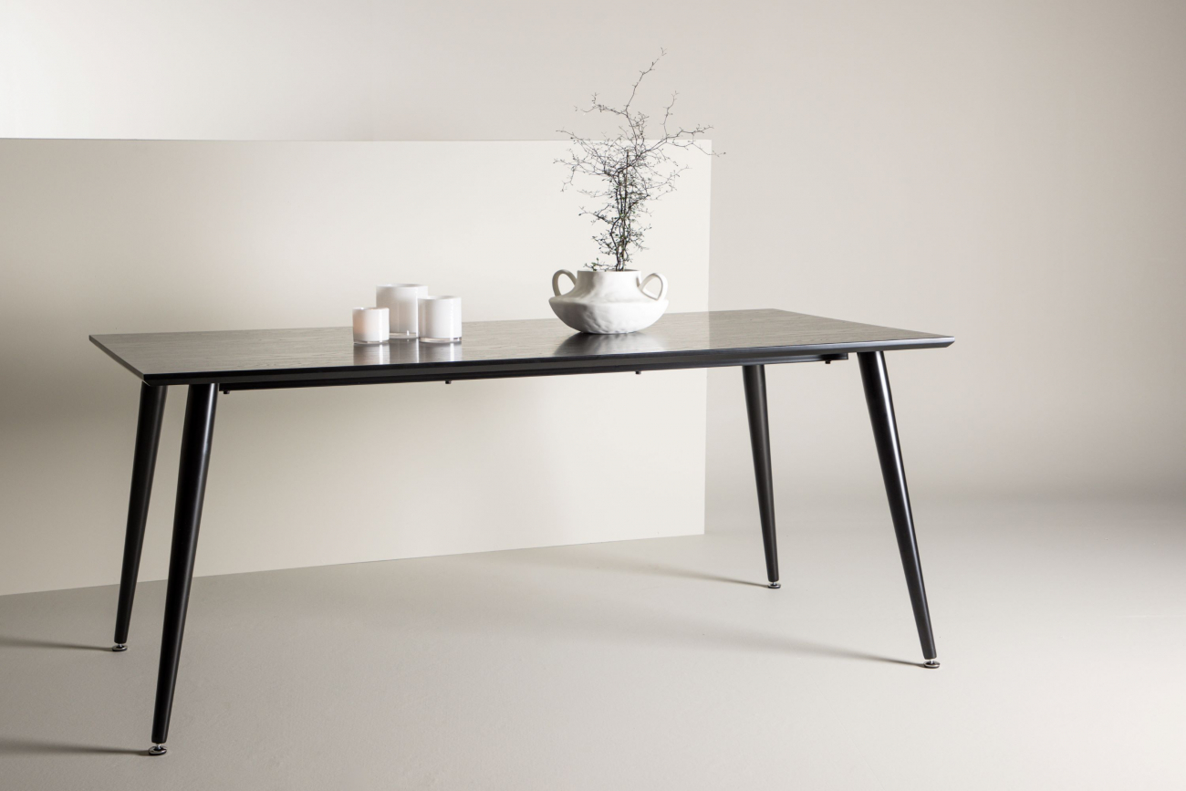 Ruokapöytä 'Kristinehamn' 180x90cm - Musta