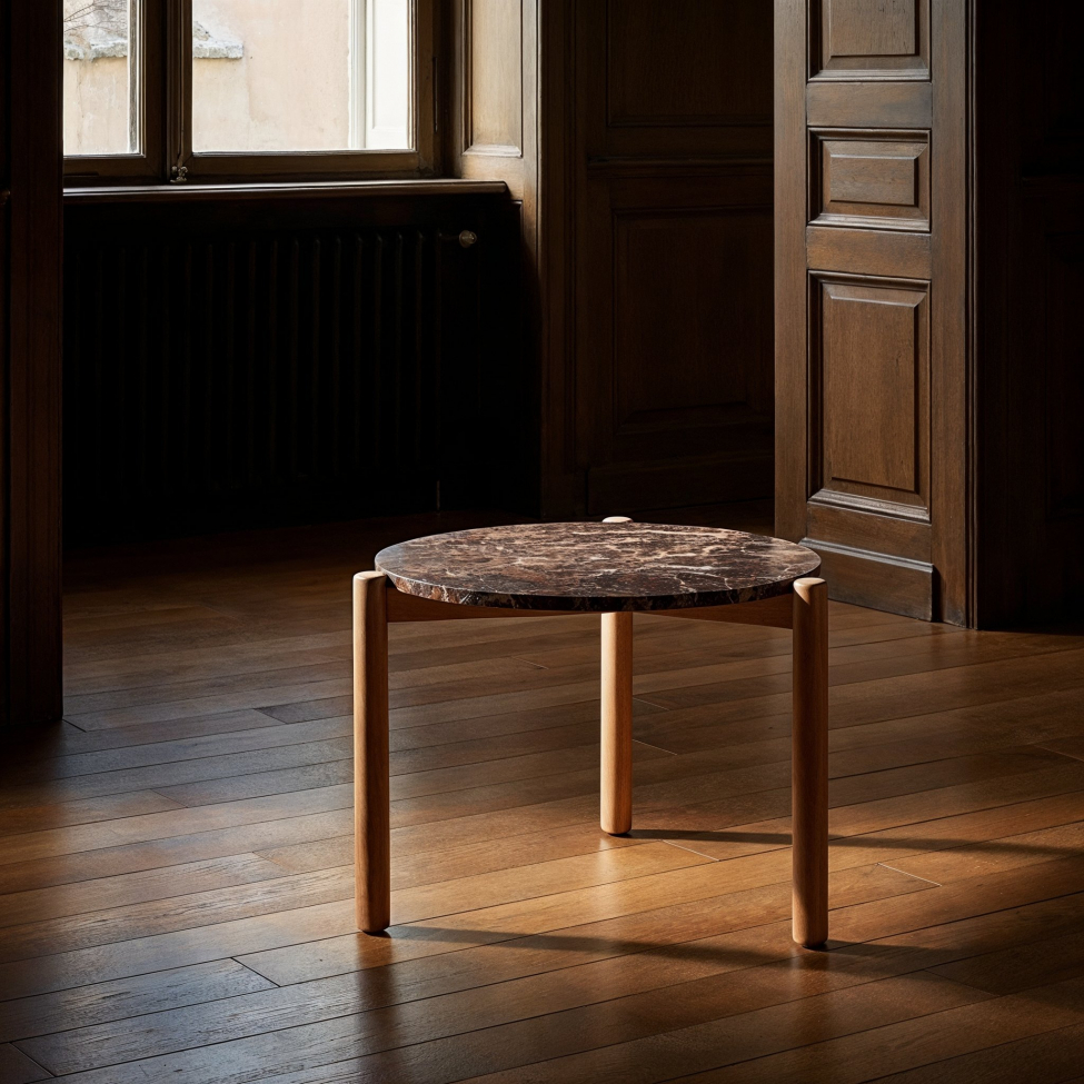 Soittopöytä 'Marble' S - Ruskea