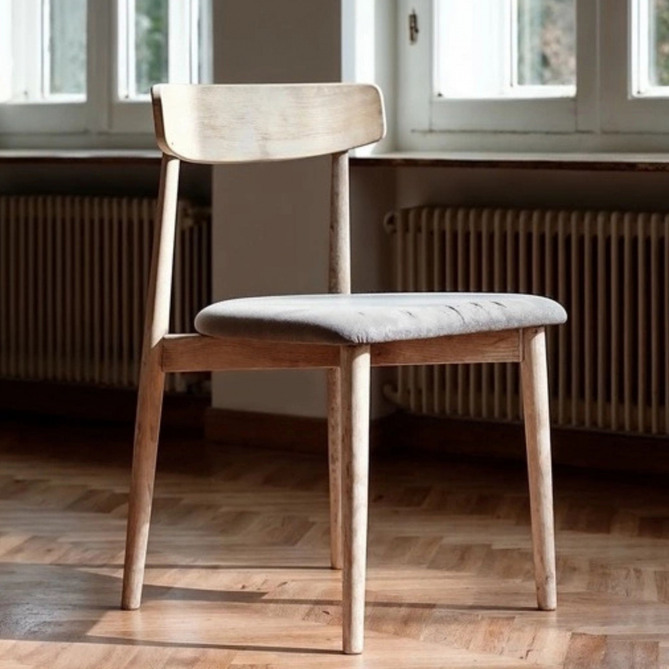 Tuoli 'Ystad' - Valkoinen tammi/Harmaa