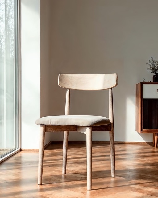 Tuoli 'Ystad' - Valkoinen tammi/Beige