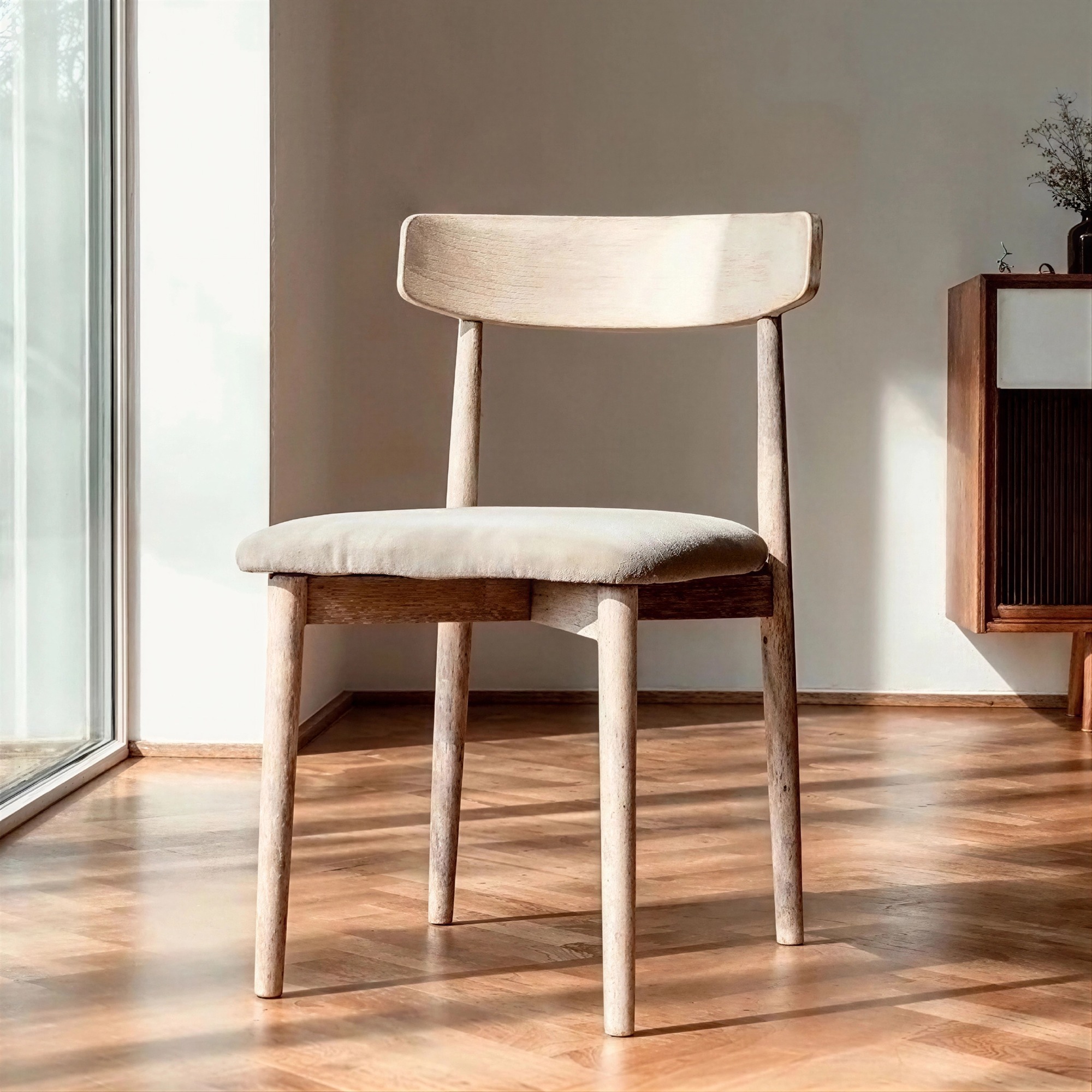 Tuoli 'Ystad' - Valkoinen tammi/Beige