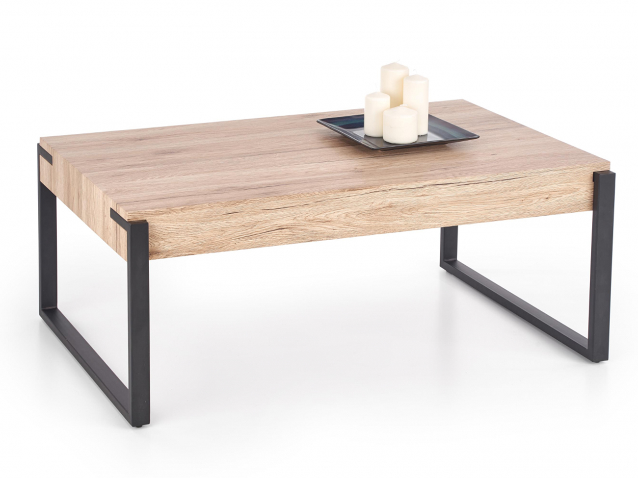 Pöytä 'Wood' 110x64cm - Luonnonvärinen/Musta