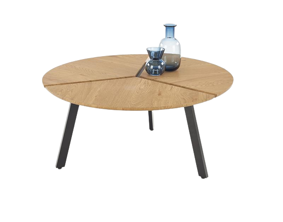 Soittopöytä 'Berga' Pyöreä 86cm - Luonnollinen/Musta