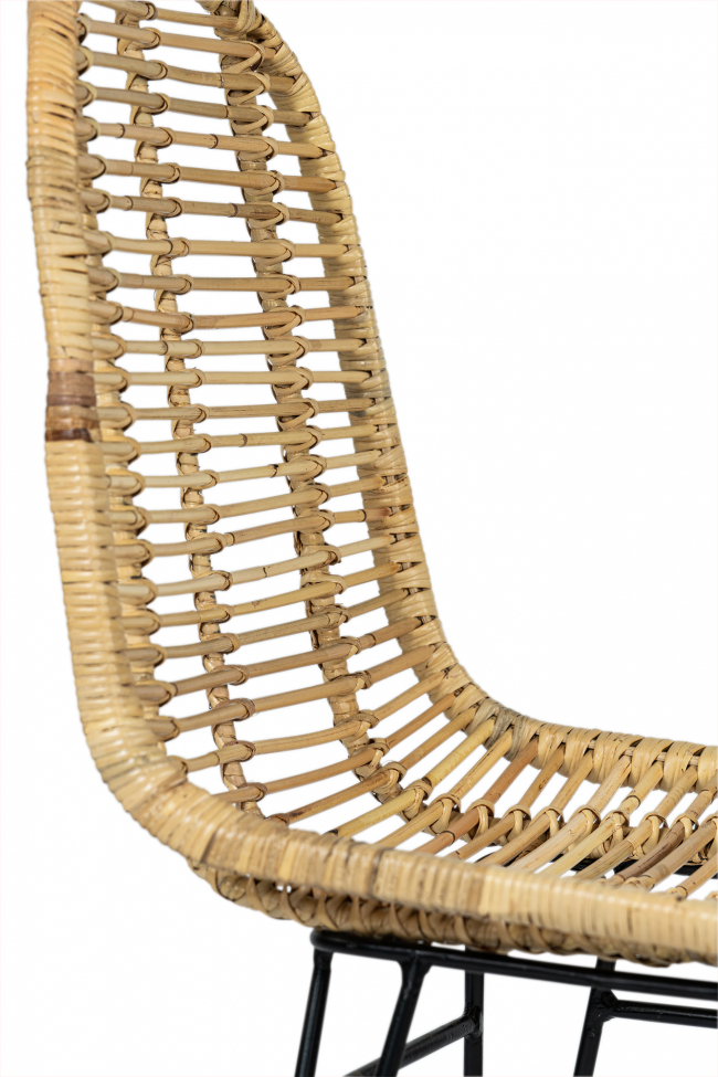 Tuoli 'Striped rattan' - Luonnonvärinen/Musta
