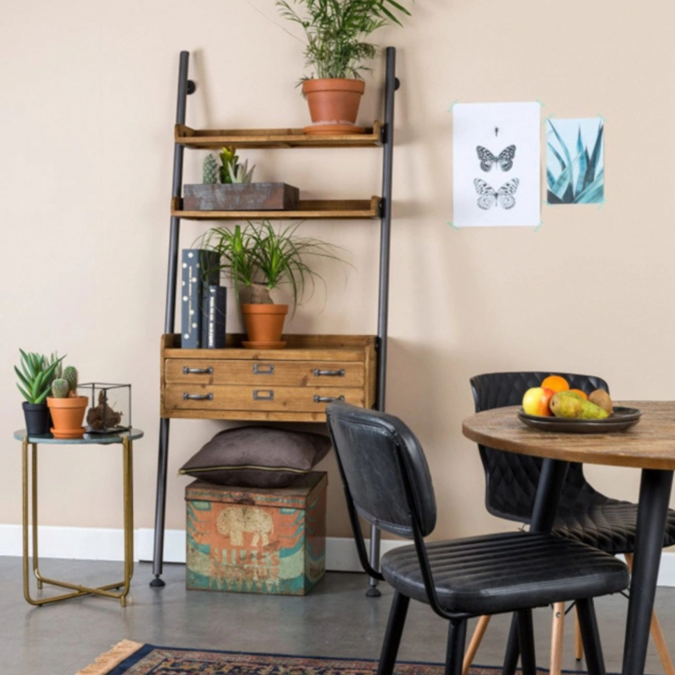 Ruokapöytä 'Mo' Pyöreä 110cm - Teak/Rauta