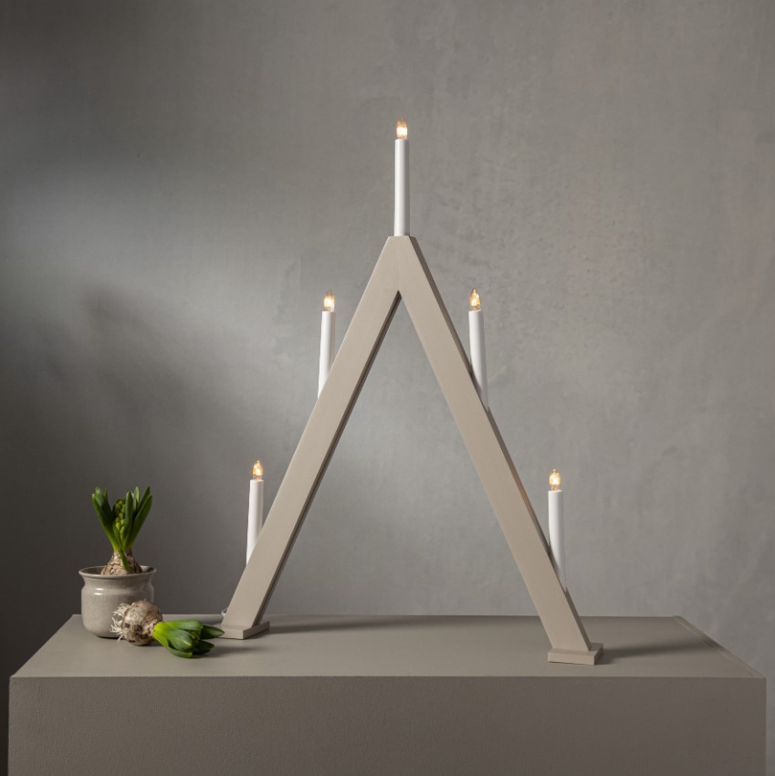 Adventtikynttelikkö 'Albo' - Beige