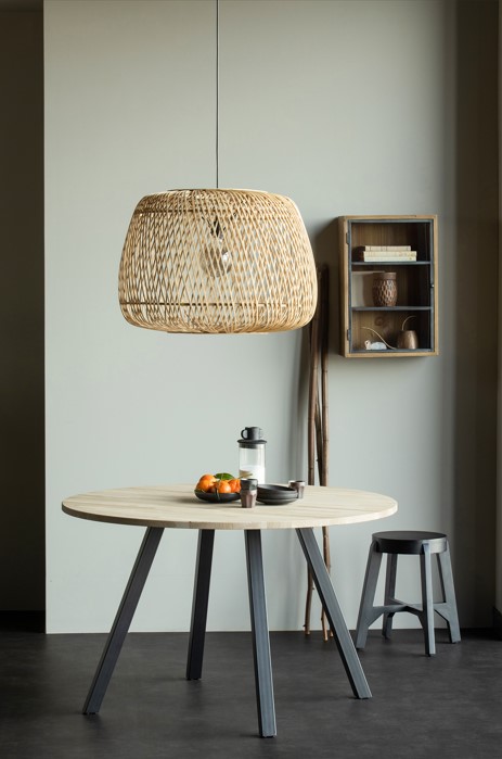 Ruokapöytä 'Tablo' Pyöreä 120cm - Luonnonvärinen/Musta