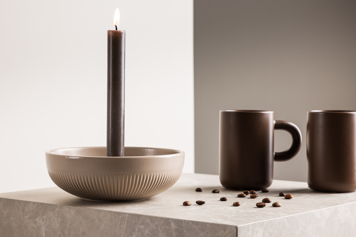 Kynttilänjalka 'Manarola' 18cm - Beige