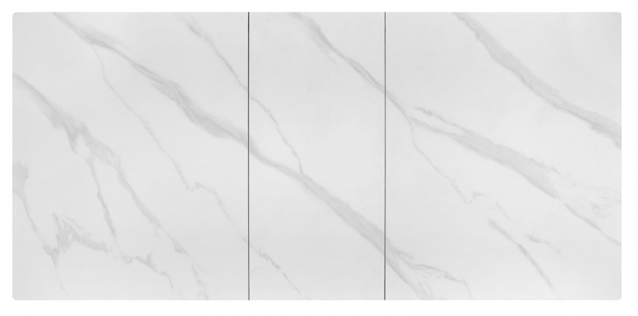 Ruokapöytä 'Platan' 140-180cm - Valkoinen/musta