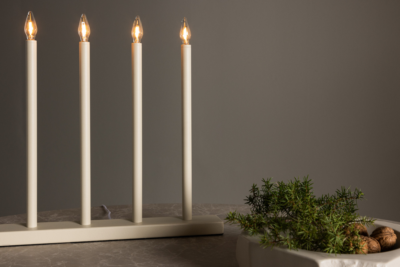 Adventtikynttelikkö 'Åre' - Beige