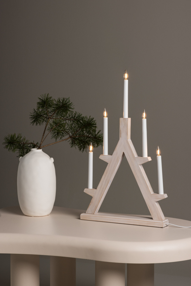 Adventtikynttelikkö 'Tallmo' - Valkoinen