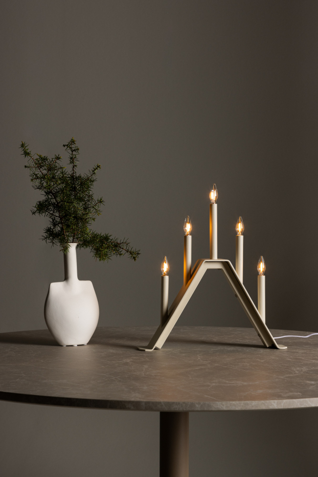 Adventtikynttelikkö 'Norrlund' - Beige