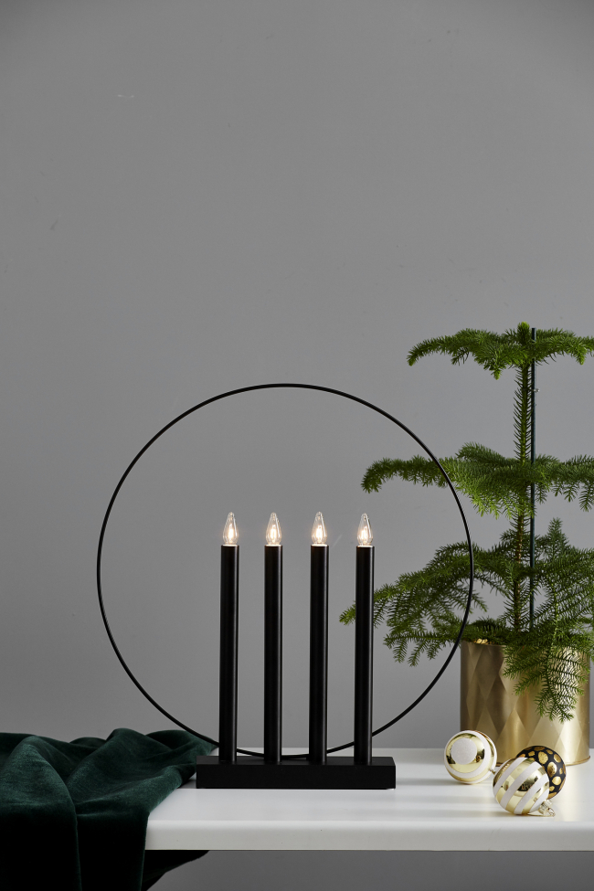 Adventtikynttelikkö 'Glory' - Musta
