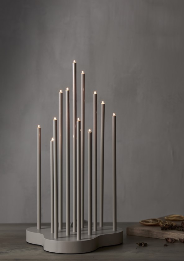 Adventtikynttelikkö 'Buzz' 43cm - Harmaa