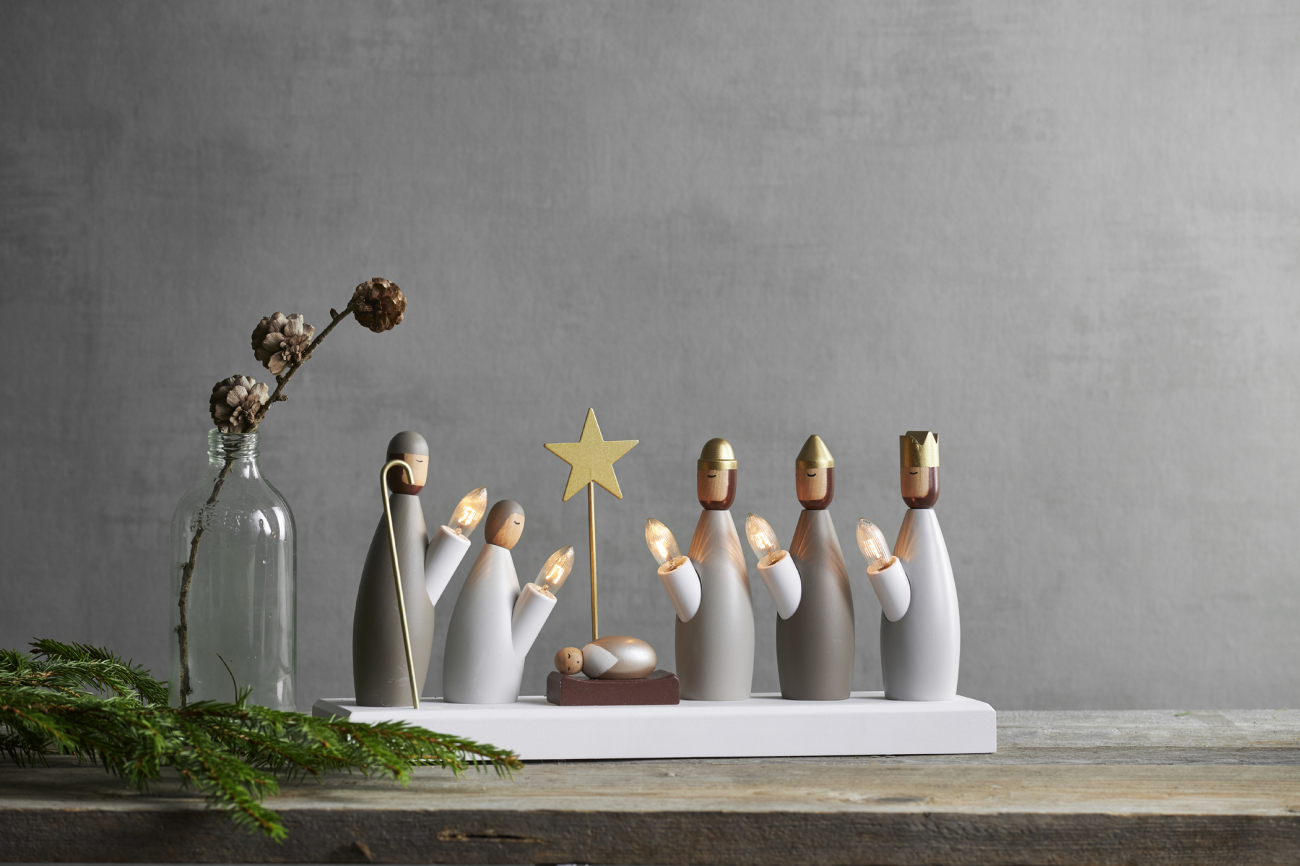 Adventtikynttelikkö 'Krubba' - Valkoinen