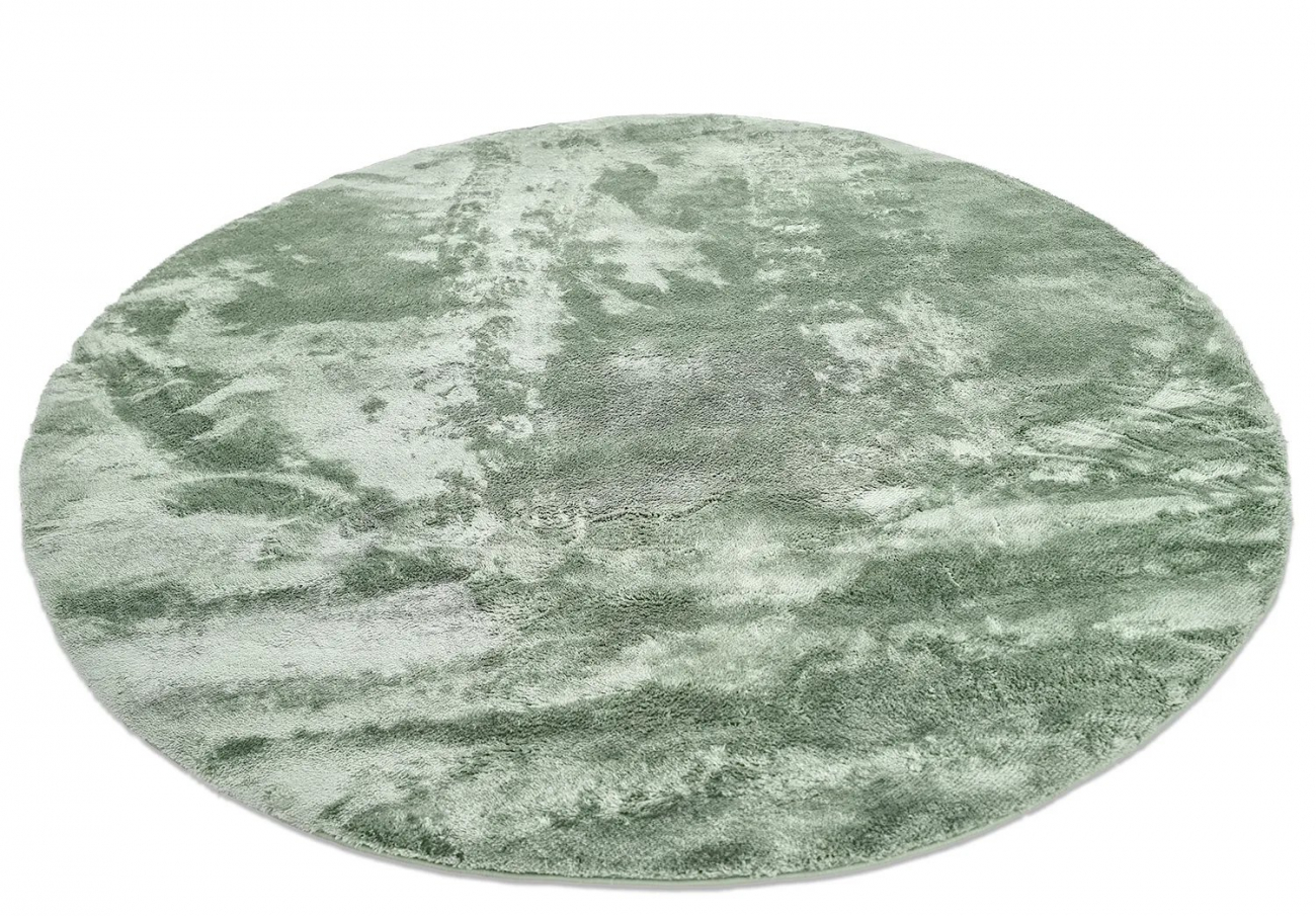 Pyöreä matto 'Aranga Super Soft Fur' 80cm - Vihreä