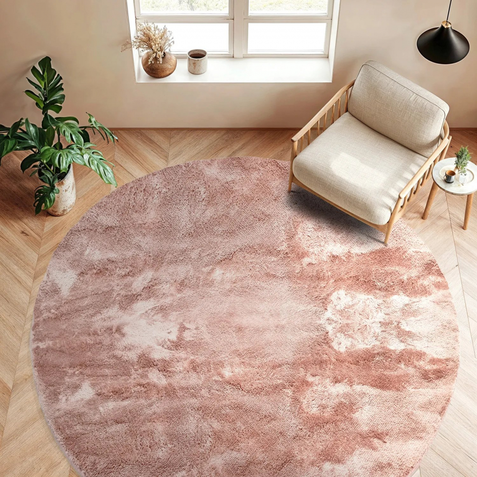 Pyöreä matto 'Aranga Super Soft Fur' 240cm - Vaaleanpunainen