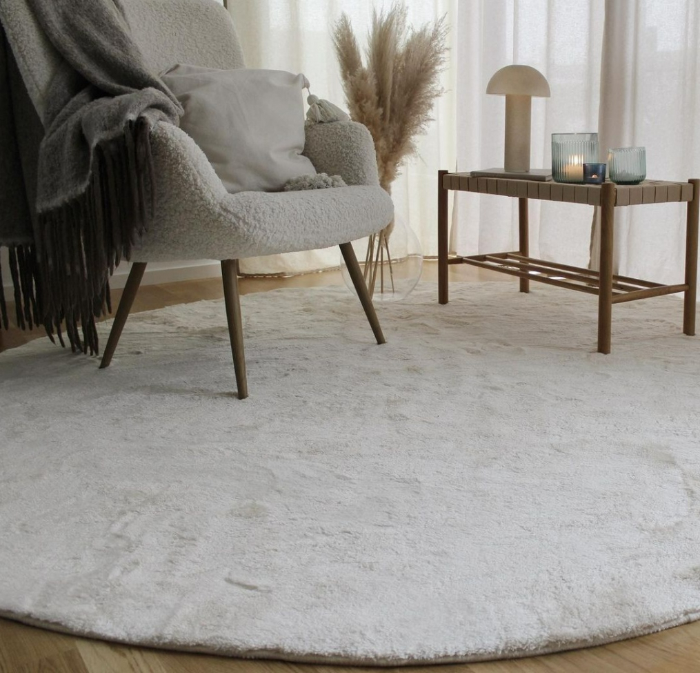 Pyöreä matto 'Aranga Super Soft' 240cm - Valkoinen