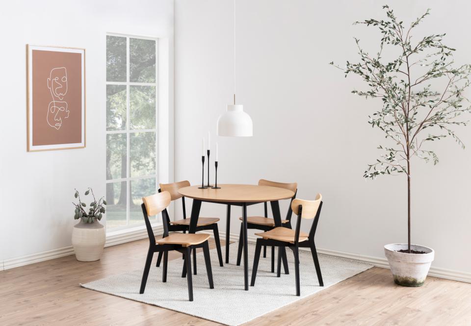 Ruokapöytä 'Ärsjö' Pyöreä 105cm - Musta/Luonnollinen