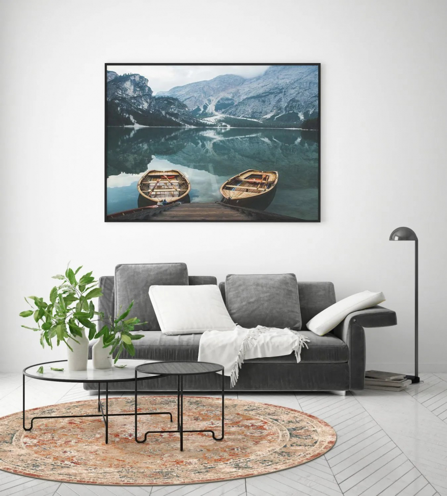Pyöreä matto 'Douz' 120cm - Punainen/Multi