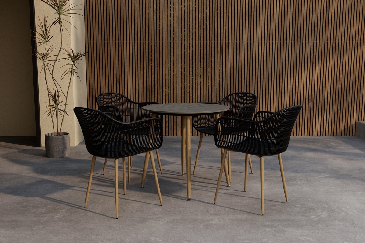 Ruokailuryhmä 'Anafi' – harmaa/musta