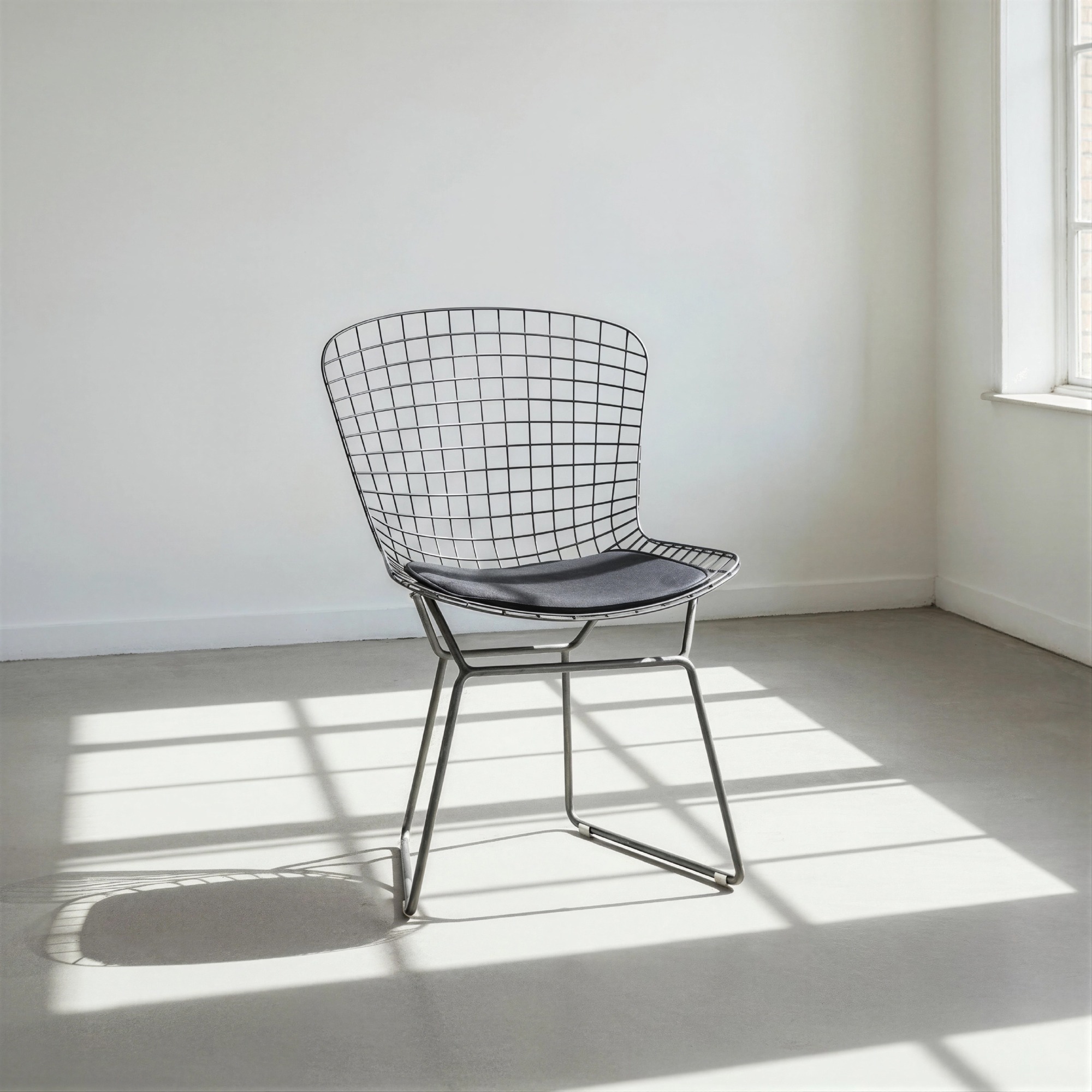 Tuoli 'Bertoia' - Hopea/Harmaa