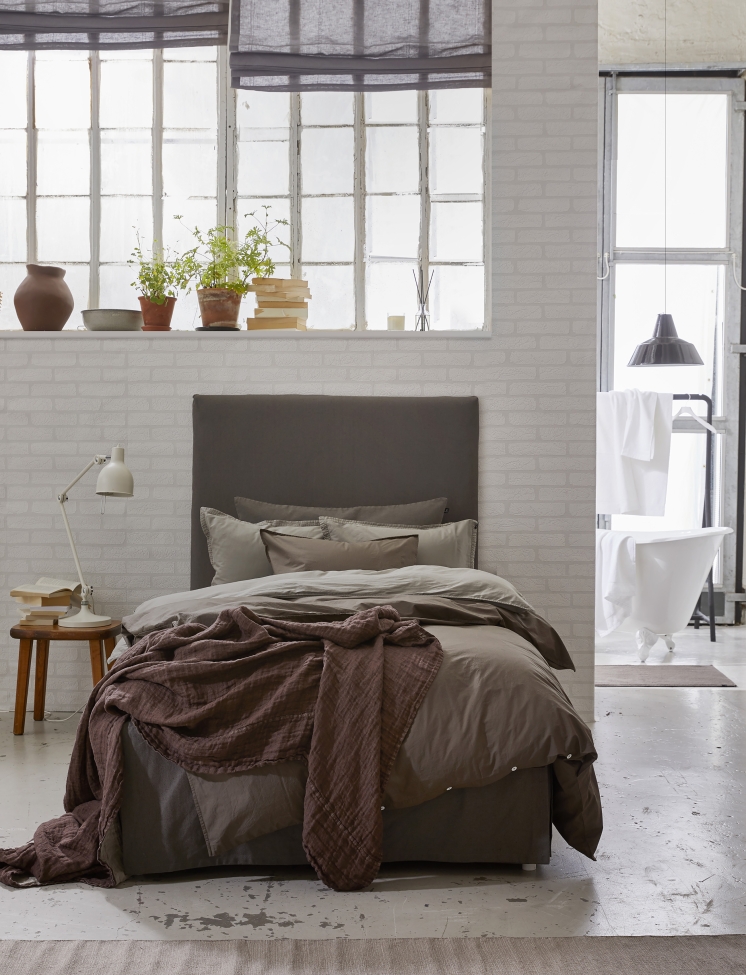 Sängynpäällinen 'Weeknight' 90x220x52 - Tumma harmaa