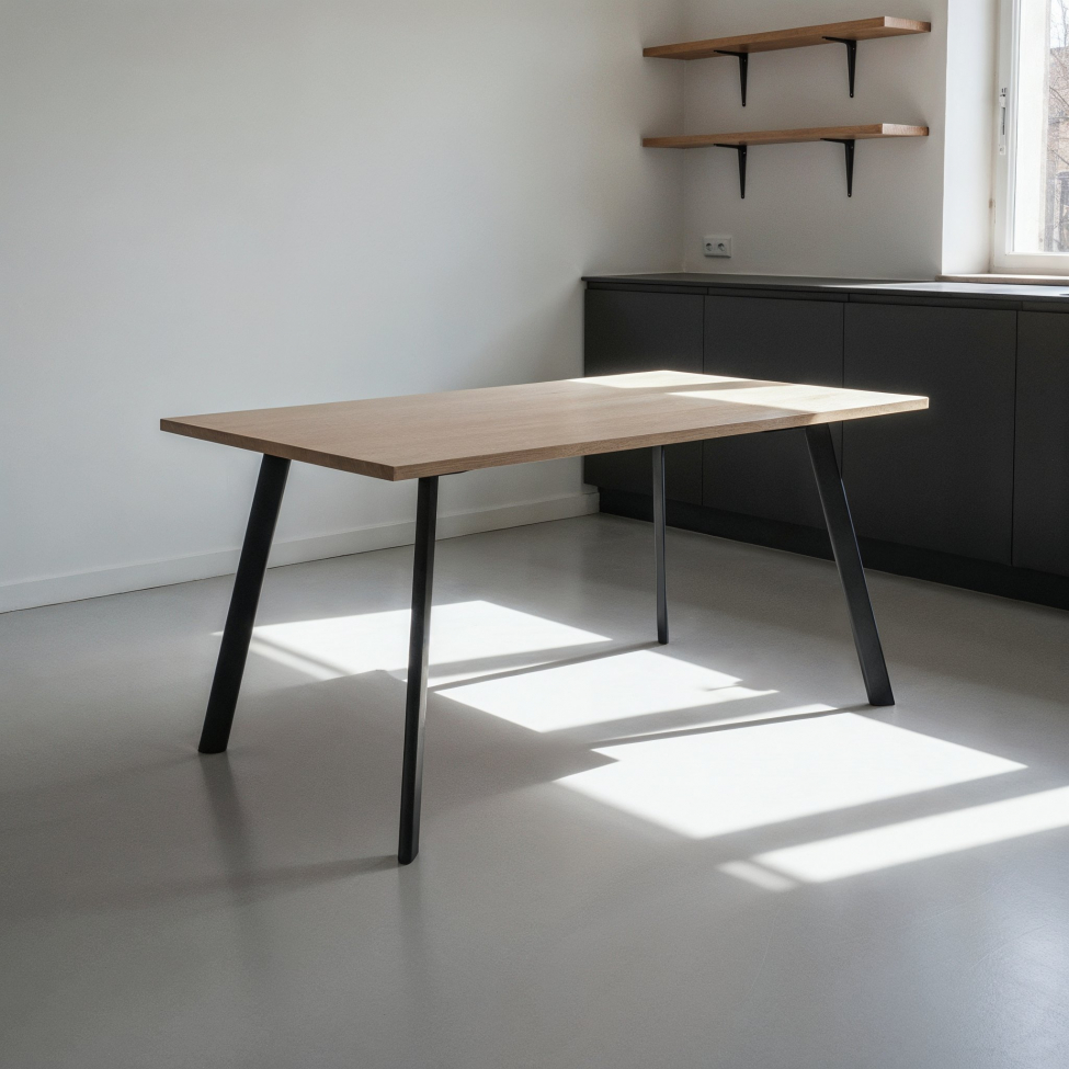 Ruokapöytä 'Klassisk' 140x80cm - Musta/Tammi