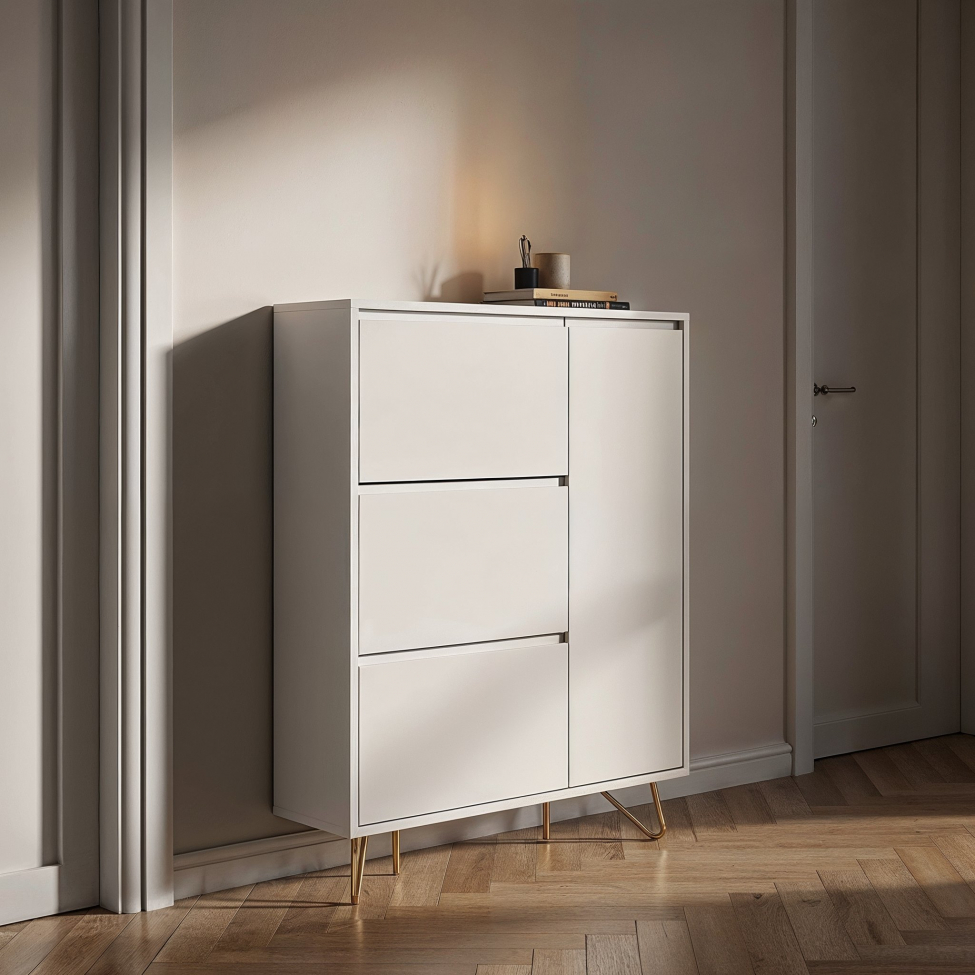 Kenkäteline 'Elle' - Valkoinen/Kulta