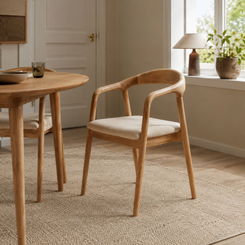 Käsinojatuoli 'Aspa' - Luonnonväri/beige