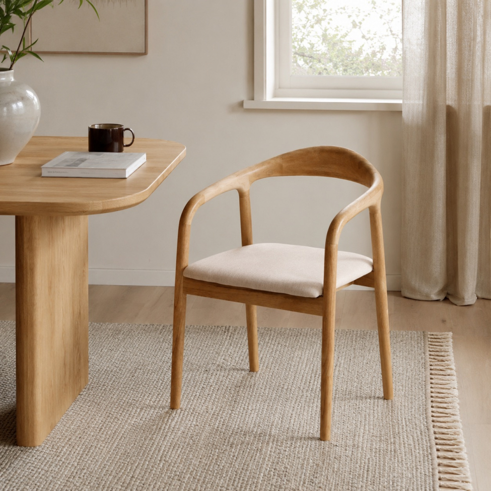 Käsinojatuoli 'Aspa' - Luonnonväri/beige