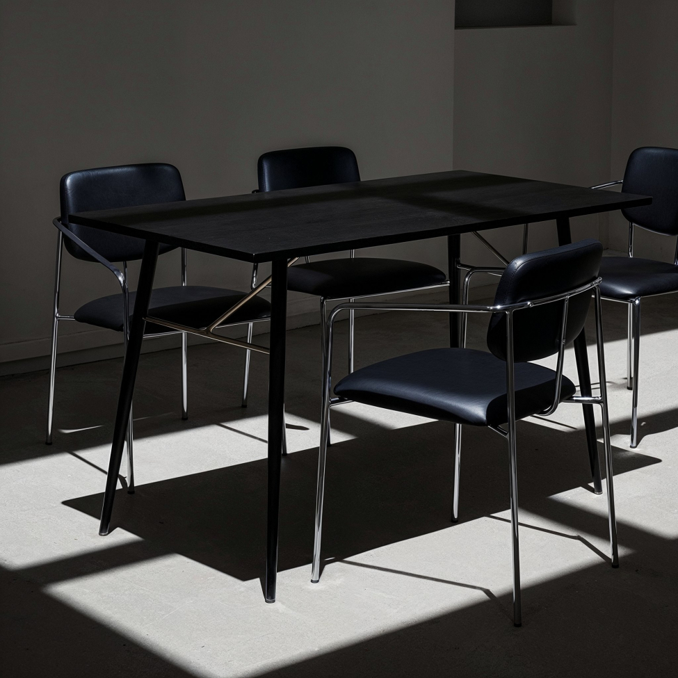 Käsinojatuoli 'Ebba' - Musta/Hopea