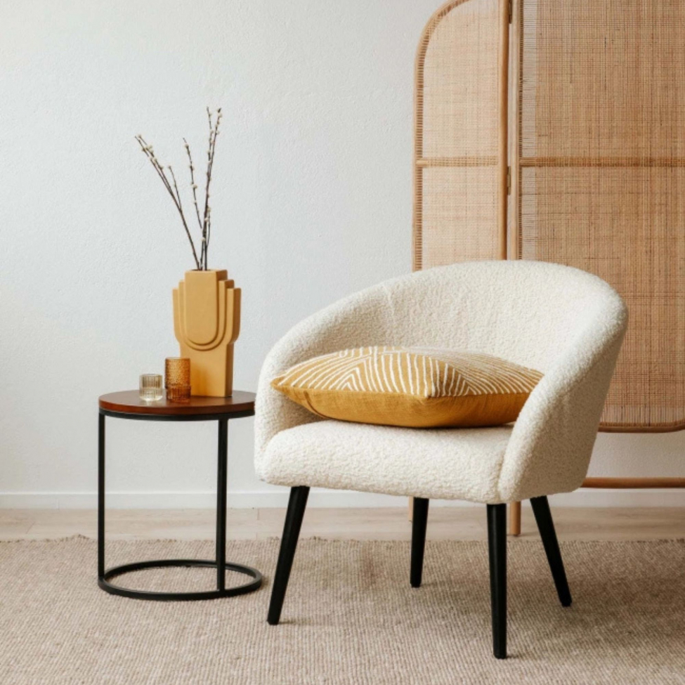 Nojatuoli 'Puffy' - Valkoinen/Teddy