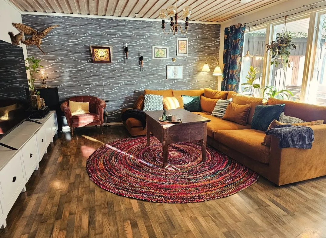 Pyöreä matto 'Flätan' 250cm - Monivärinen