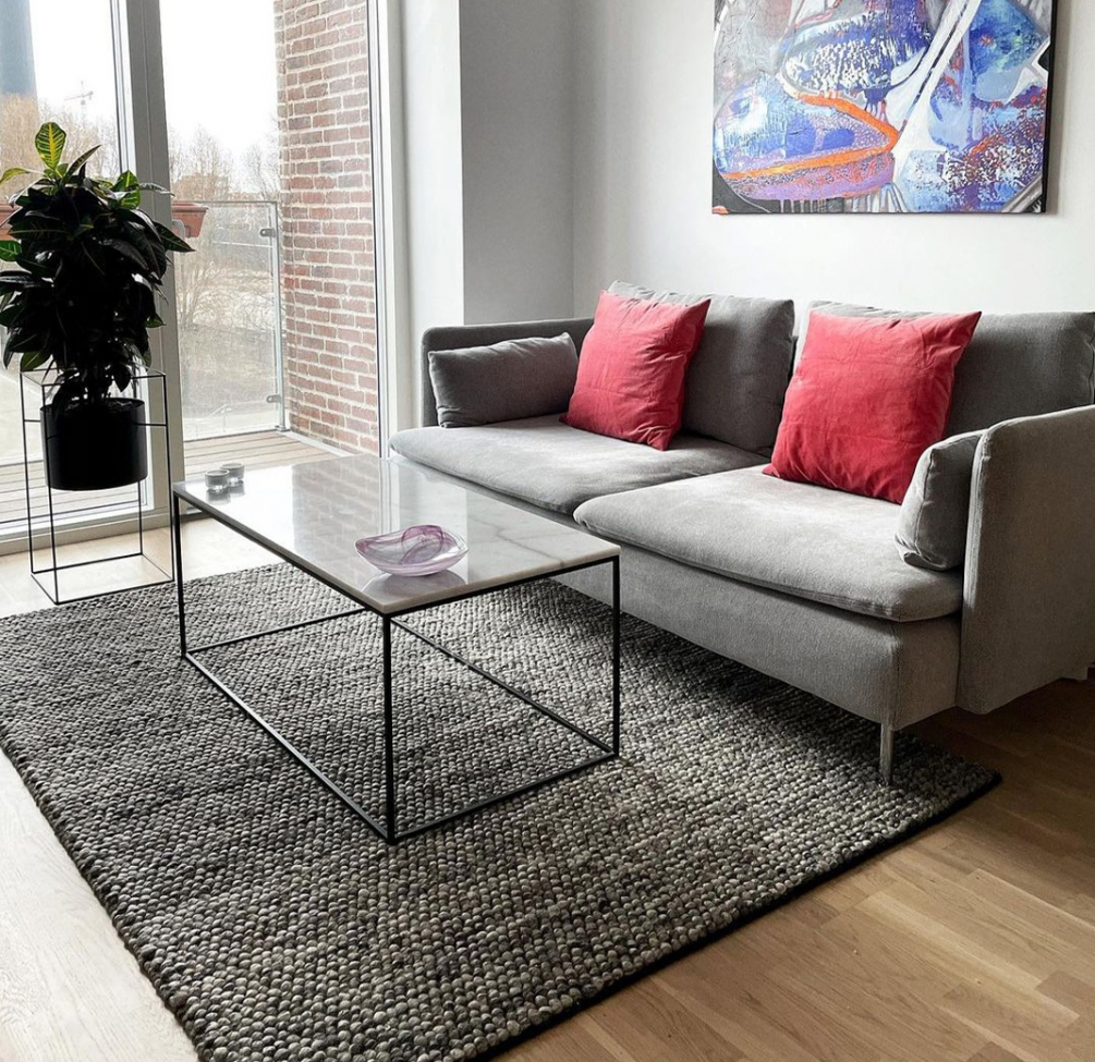 Villamatto 'Avafors Wool Bubble' 200x290cm - Harmaa