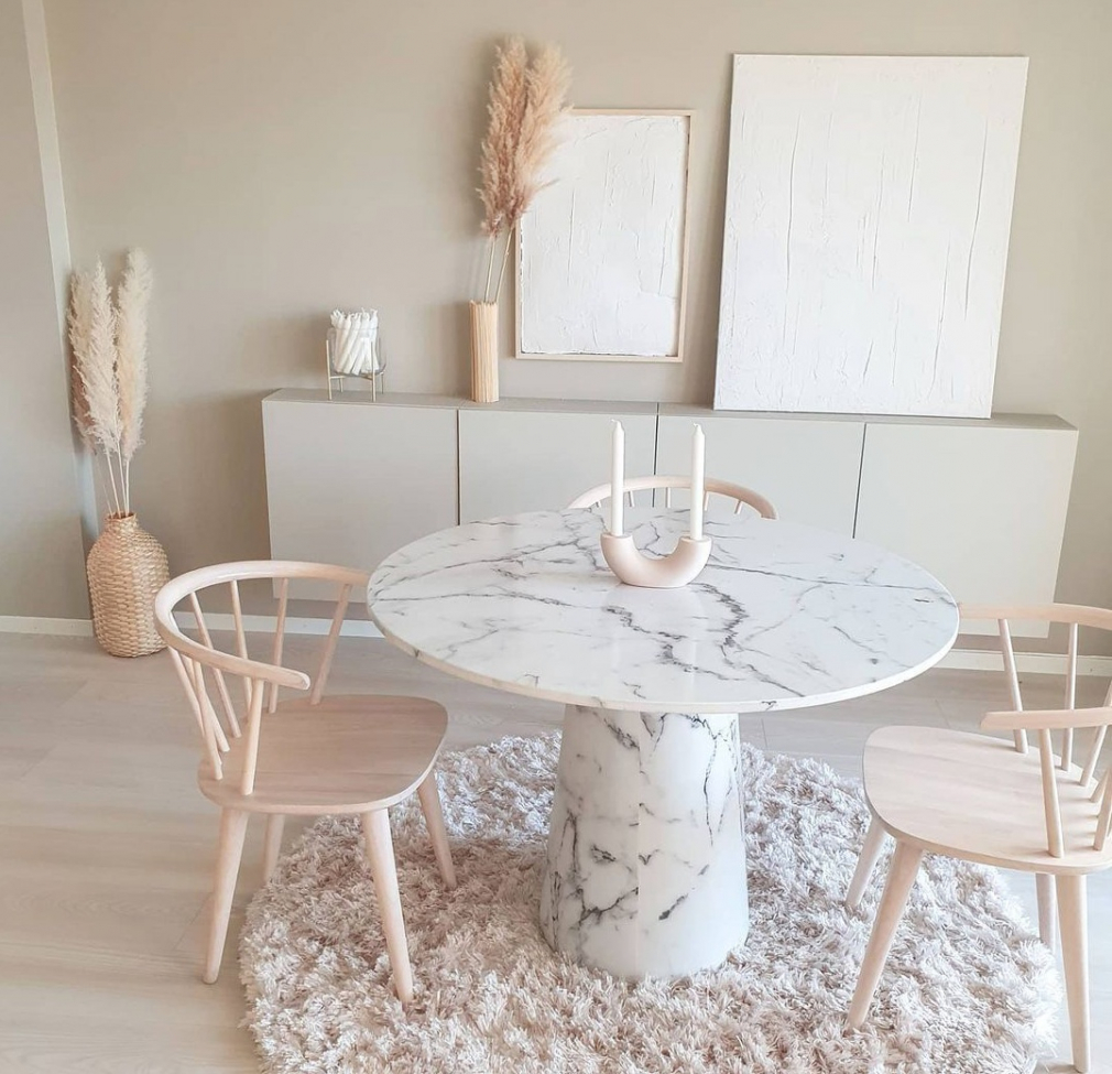 Pyöreä matto 'Janjira' 160cm - Offwhite