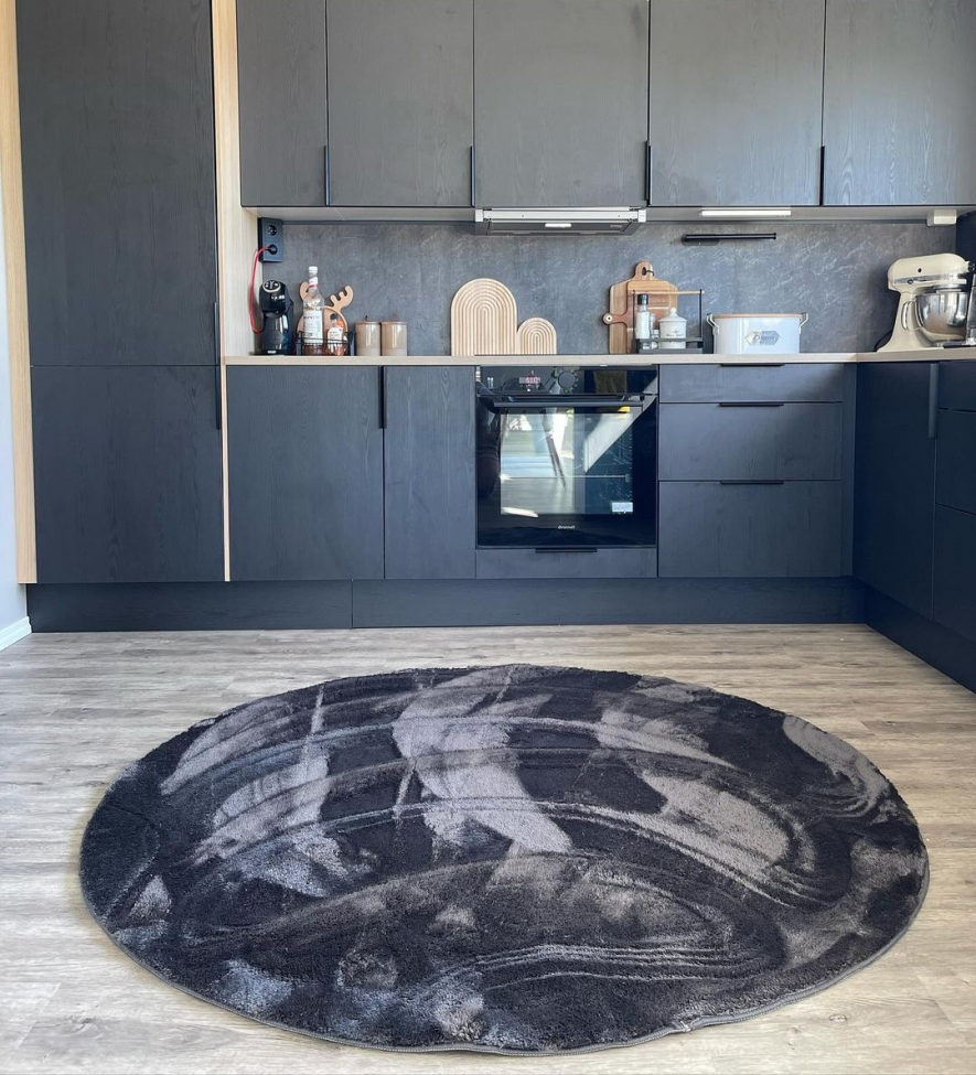 Pyöreä matto 'Aranga Super Soft' 120cm - Antrasiitti