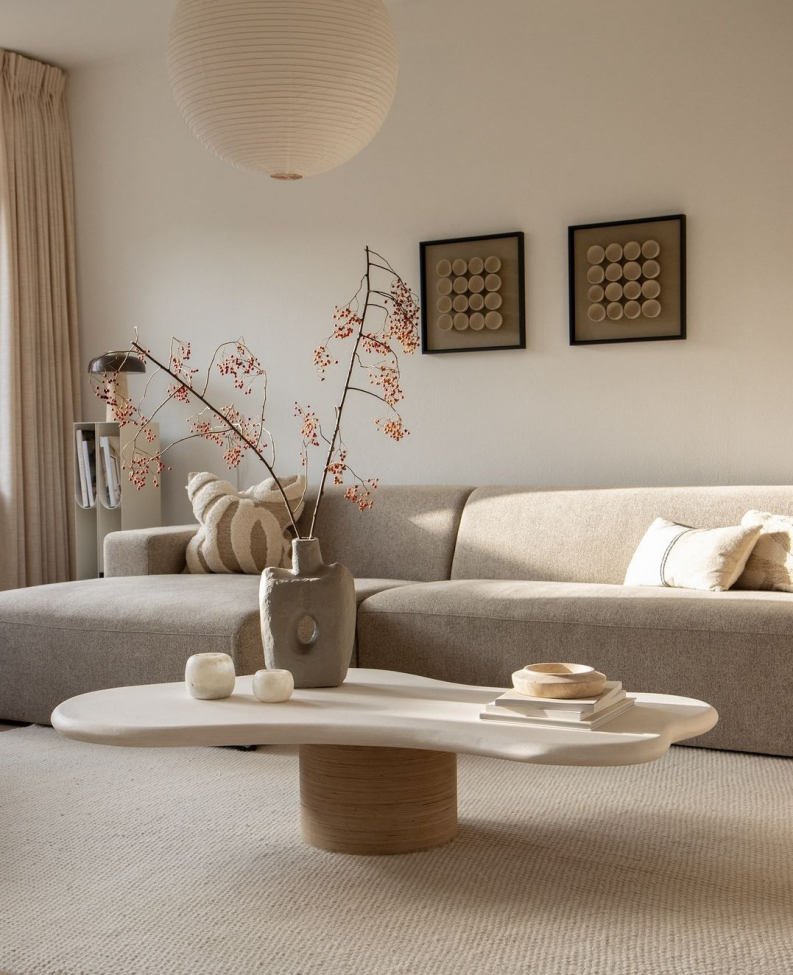 Pyöreä matto 'Coastal' 300cm - Cream