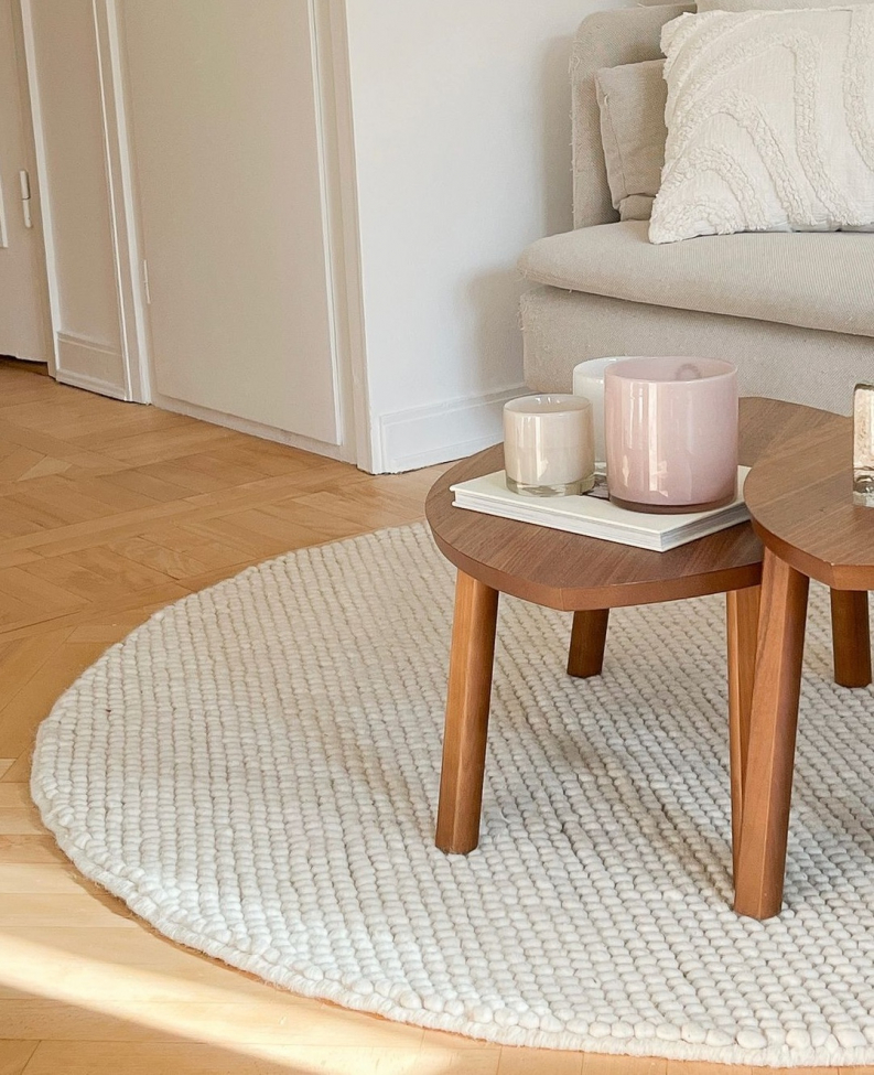 Pyöreä matto 'Avafors' 160cm - Beige