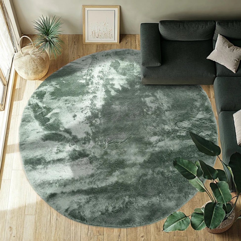 Pyöreä matto 'Aranga Super Soft Fur' 160cm - Vihreä
