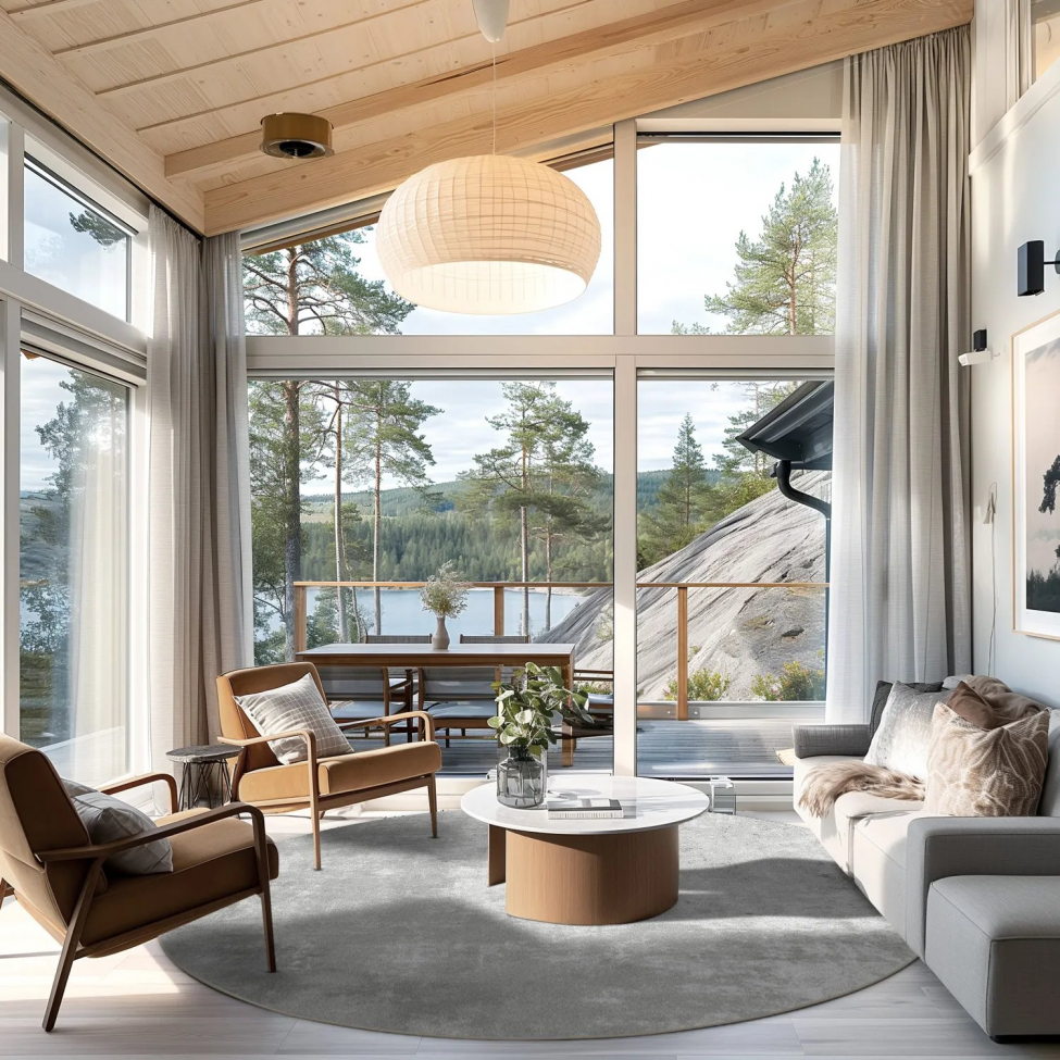 Pyöreä matto 'Lynton' 240cm - Harmaa