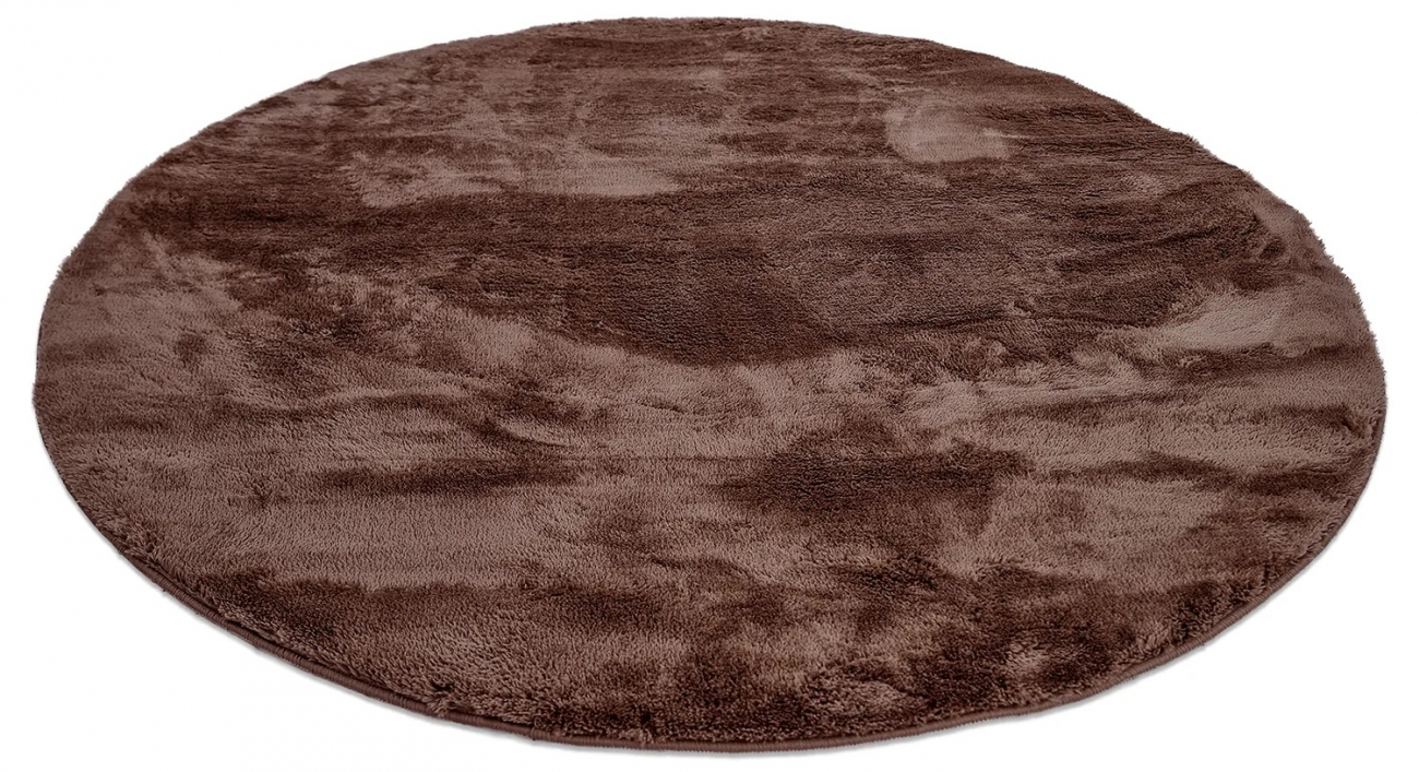 Pyöreä matto 'Aranga Super Soft' 120cm - Tummanruskea