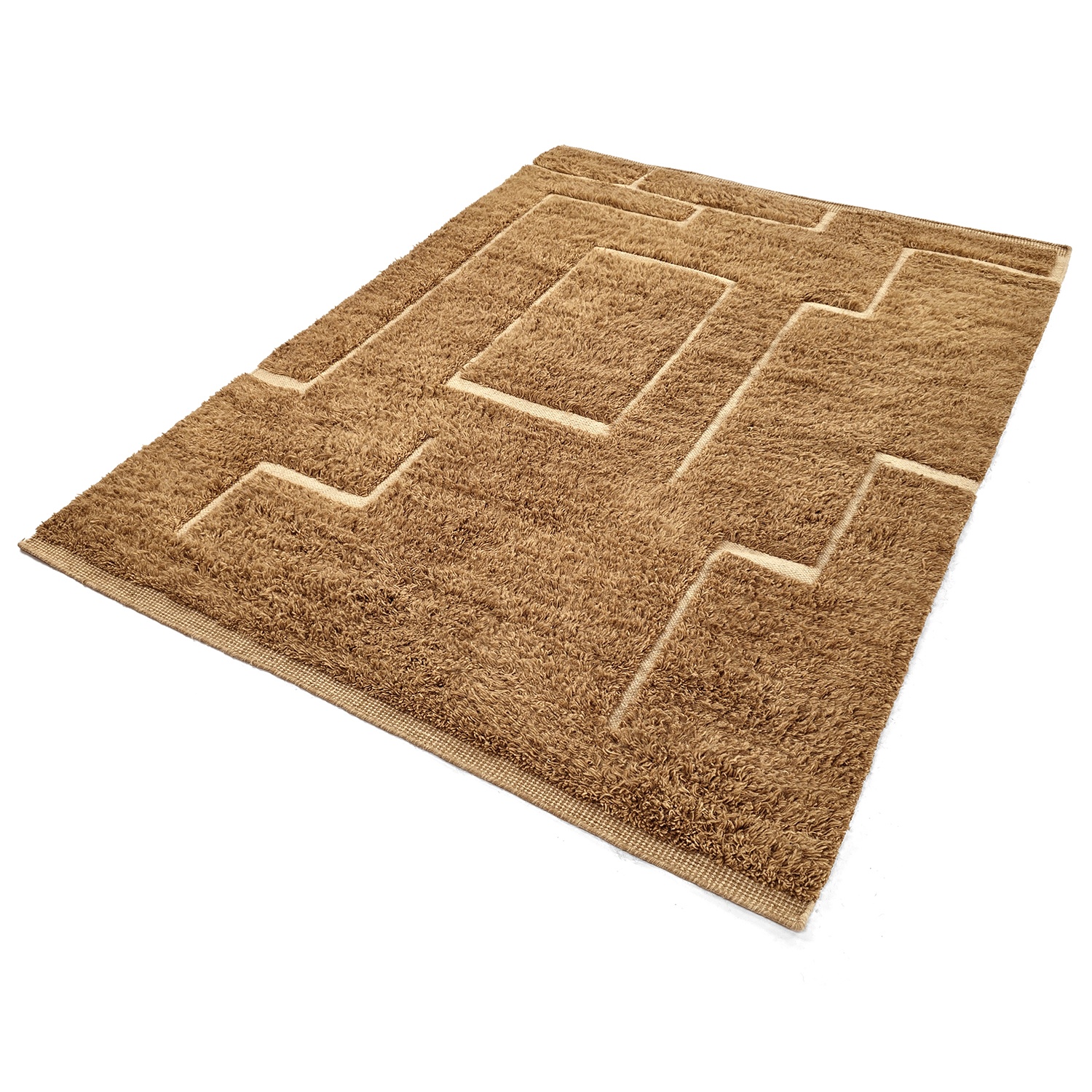 Ryijymatto 'Kiberg Handwoven Wool' - beige